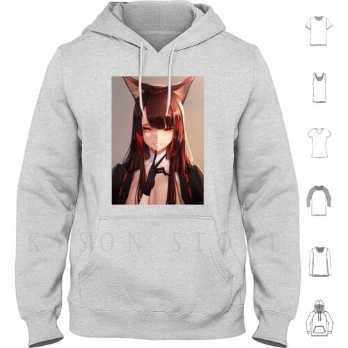 Azur Lane-Akagi Hoodie long sleeve Cotton Azur Lane Akagi Fox Girls Ears Fluffy Big Boobs Hot Anime Phone Game