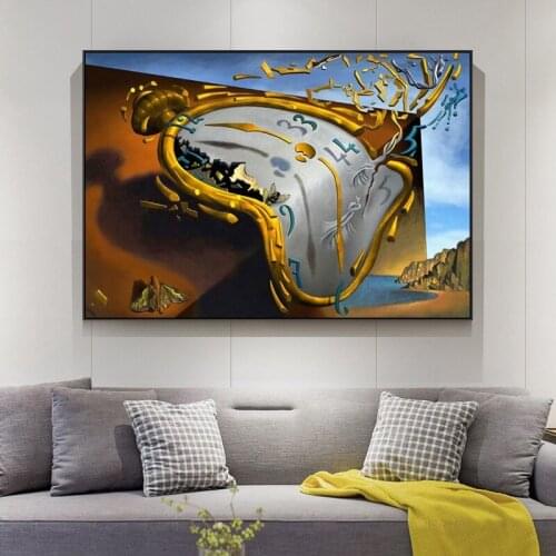 The Persistence of Memory Canvas Paintings By Salvador Dali Famous Wall Art Posters And Prints Wall Pictures for Home Decor
