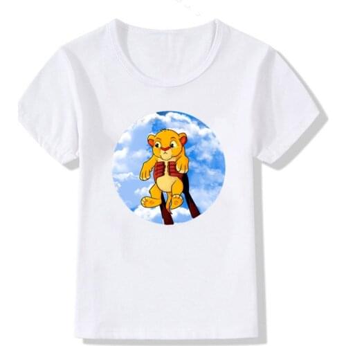 Fashion Cartoon The Lion King Print Kids Tshirt Summer Casual Soft Girls Boys Tops Tee New Cute Harajuku T-shirts Clothes Tees