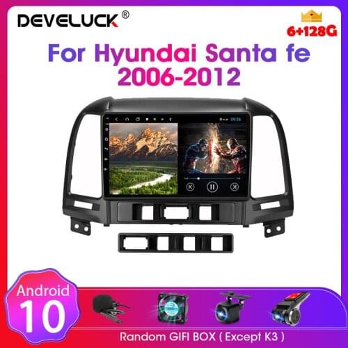 Android10 2 din IPS Car GPS navigation radio multimedia video player RDS DSP 48EQ 4G net Wifi DVD For Hyundai Santa Fe 2006-2012