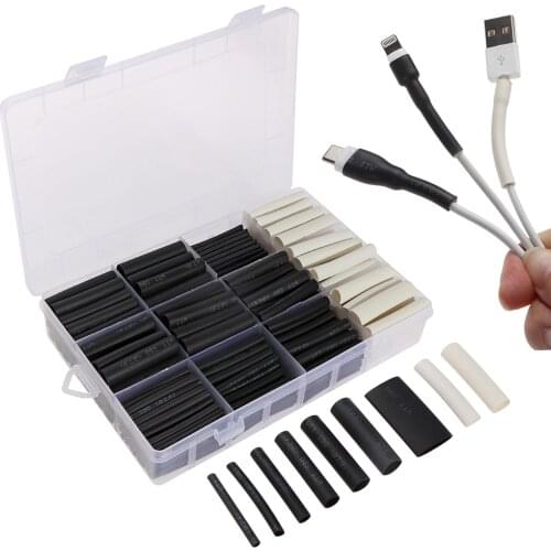 300Pcs 3:1 Heat Shrink Tubing Kit with Glue Dual Wall Tubing Diameter 2.4/3.2/4.8/6.4/7.9/9.5/12.7mm Adhesive Lined Sleeve Wrap