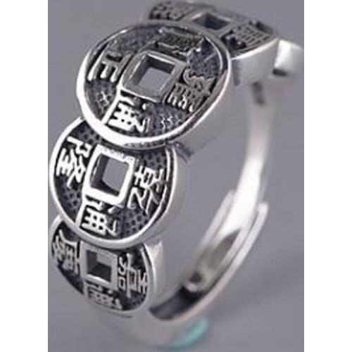 2020 New real S925 silver new jewelry women ring Thai silver fashion ring for women model lucky five emperors money silver ri