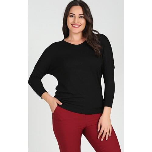 New Season Fashion Plus Size Long Slevee Blouse Natural Viscose Soft Elastic Fabric