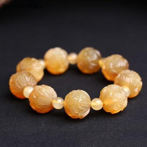 Wholesale Fine Natural Sheep Claw Bracelets Caved Lotus Buddha Beads Hand String Rosary Tibetan National Style Claw Bracelet
