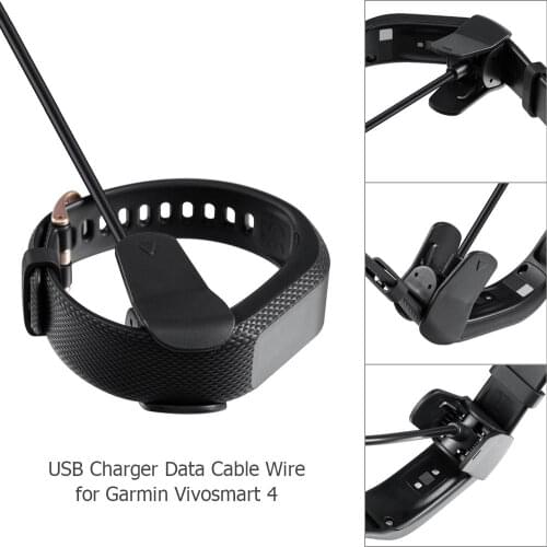 Plastic Charging Cradle Clip Smart Watch 1m USB Charger Data Cable Wire Cord for Garmin Vivosmart 4 Watch