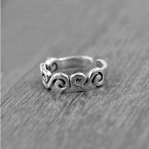 Popular Creative Personality 925 Sterling Silver Jewelry Thai Silver Wishful Female Simple Fashion Opening Rings SR263