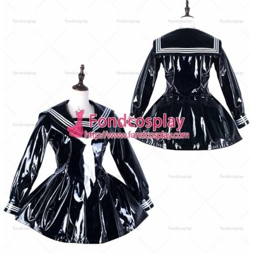 Sissy maid pvc dress lockable Uniform cosplay costume Tailor-made[G2237]