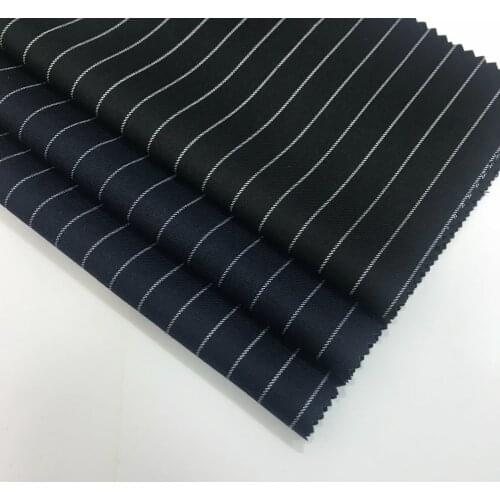 TR Striped Shuttle Woolen Fabric Fabric Uniform Fabric Vertical Stripe Spring and Autumn Fashion Suit Fabric Wholesale