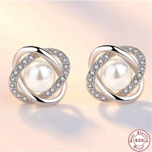 SHQIYAYI 925 Sterling Silver Stud Earrings Fashion Jewelry Accessories High Quality Women Girls Korean Anti Allergy 94