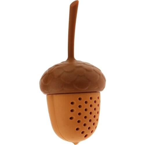 MOFUNYO Food-Grade Squirrel Acorn shape Silicone Tea Infuser Strainers Filter