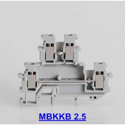 MBKKB2.5 2.5MM Double in Double out Din Rail Electrical Conductor Terminal Block Connector FREE SHIPPING
