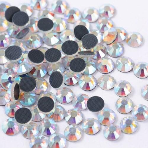 Strass Hotfix Rhinestones SS4-SS30 DMC Crystal AB Glass Rhinestones Hotfix flatback Iron On Crystal For Wedding Dress Decoration