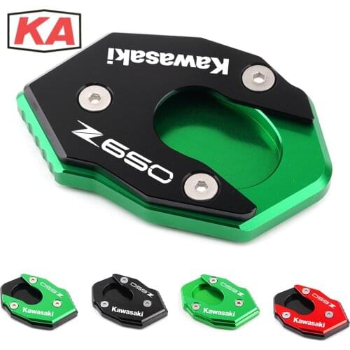 For Kawasaki Z650 Z 650 2017 2018 2019 2020 Motorcycle High quality Accessories CNC Side Kickstand Stand Extension Enlarge Plate