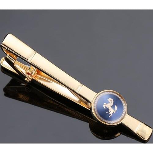 High quality stainless steel metal tie clip new fashion jewelry gold horse tie clip pin mens wedding party shirt tie badge gift