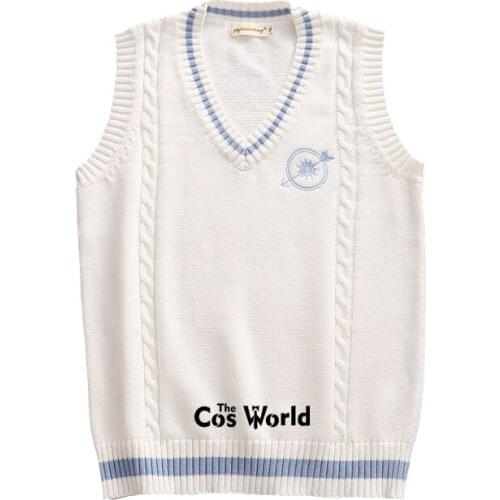 S-XXL Japanese Spring Autumn Sleeveless Stripes Knit Vests Pullovers V Neck Sweaters For JK School Uniform