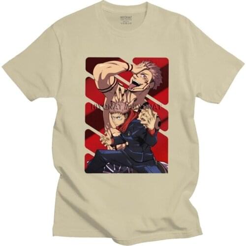 Jujutsu Kaisen Anime T Shirt Homme 100% Cotton Tee Tops Sukuna Yuji Itadori Tshirt Short-Sleeve Summer T-shirt Gift