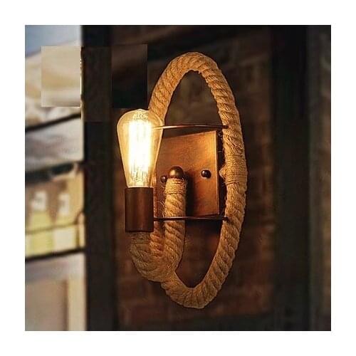 Loft Style Rope Iron Wall Sconce Industrial Lamp Edison Vintage Wall Light For Home Antique Indoor Lighting Lampara Pared
