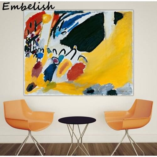 1 Pieces Abstract Impression Pictures By Wassily Kandinsky Wall Posters For Living Room Modern Home Decor Canvas Oil Paintings