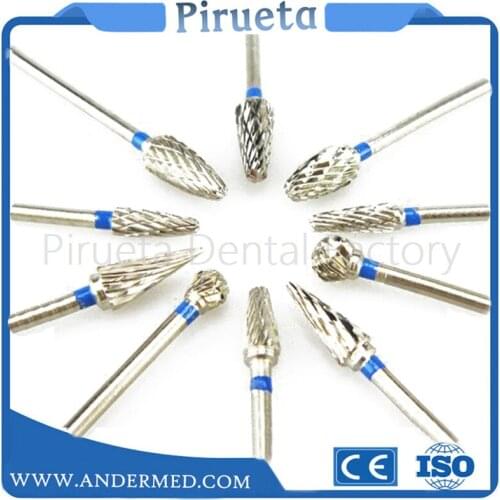10Pcs/ 1 Box Dental Burs Drills Tungsten Steel Material 2.35mm & Dental Lab Carbide Burs