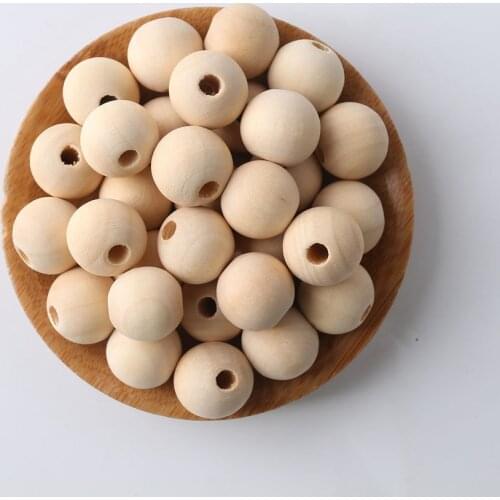 12mm 300pcs Handmade DIY Pacifier Chain Wooden Beads Garden Baby Nursing Room Crib Mobile Decor Round Balls Unfinished Beads