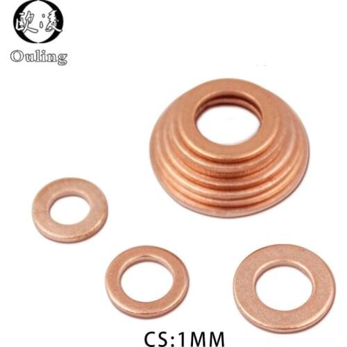 20Pcs DIN7603 M5 M6 M8 M10 M12 M14 M16 T3 O Ring Gasket Sealing Ring Copper Washer For Boat Crush Washer Flat Seal Ring Fitting