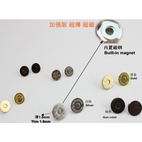 50sets 18mm Ultra - thin leather hardware accessories magnetic buckle wallet buckle super magnet deduction Magnetic snap button