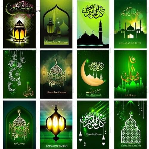 Ramadan Festival Diamond Embroidery Islam Muslim Holy Green Pattern 5D DIY Diamond Painting Cross Stitch Mosaic Home Decoration
