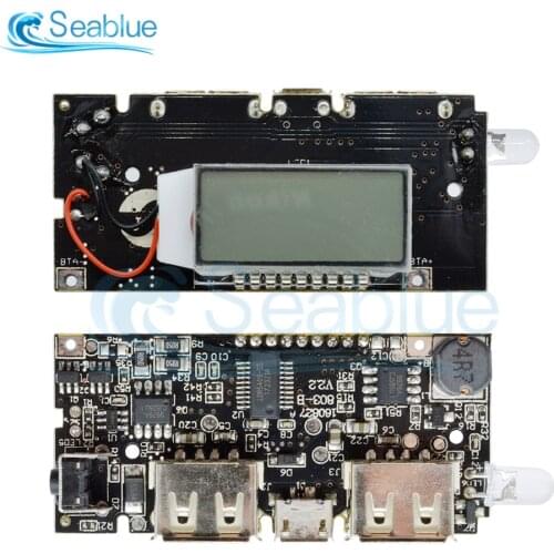 Automatic Protection! Dual USB 5V 1A 2.1A Mobile Power Bank 18650 Lithium Battery Charger Board Digital LCD Charging Module