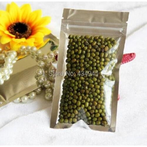 Free Shipping 200pcs/lot 7cm*13cm*160mic High Quality Half Clear + VMPET Zip Lock Bag Tea Packaging Bags Small Gift Bags