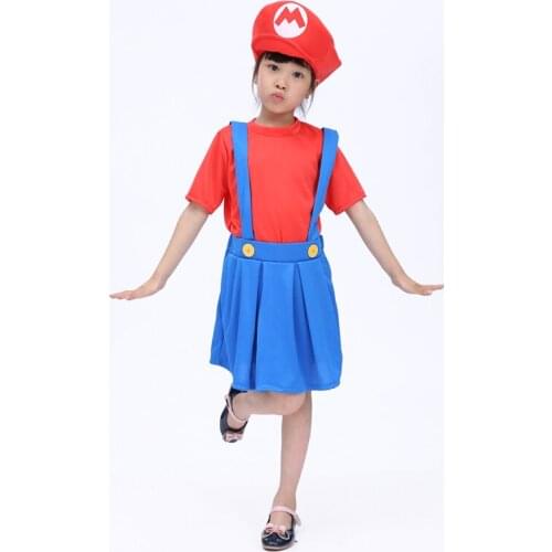 Free shipping now Halloween costumes for children sixty-one girls Super Mario Mario Louis cosplay game service