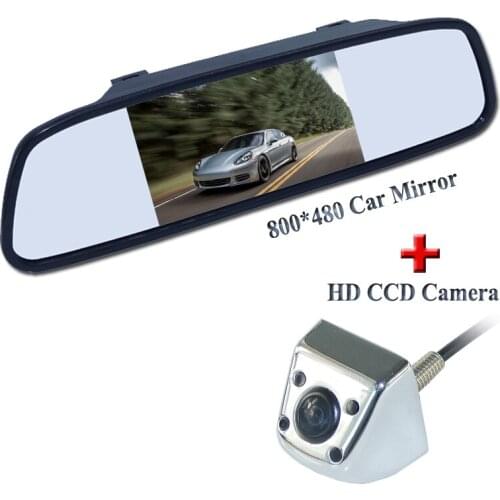 Matel shell glass lens car reserve reversing camera +black plastic shell car rear view monitor high resolution for kinds of cars
