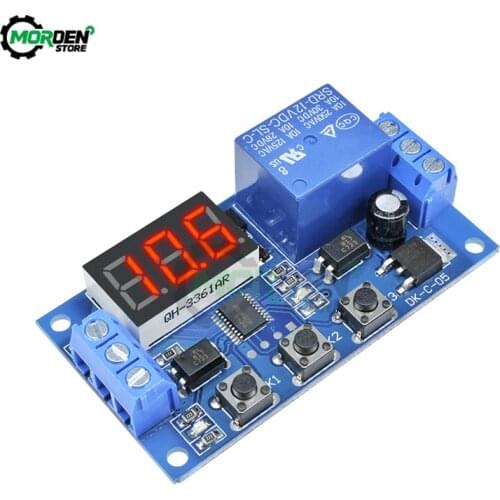 DC 12V 3-Button LED Display Digital Delay Timer Relay Module 3-Digit Circuit Timer Control Cycle Adjustable Control Switch