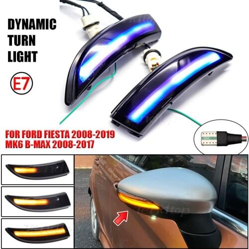 For Ford Fiesta 2008-2019 MK6 B-Max 2008-2017 Dynamic LED Turn Signal Light Side Wing Mirror Indicator Directly Replace Original