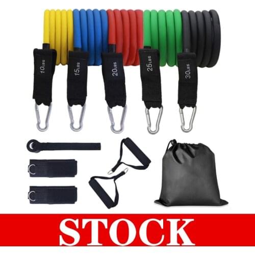 Resistance Bands Fitness Workout Set Handles Pull Up Elastic Band Exercise Door Anchor Tube Training Kit Ankle Straps Equipment