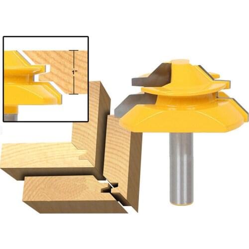 1/2" 1/4" 8mm Shank 45 Degree Tenon Router Bit For Wood Jointed Bit Woodworking Milling Cutter Right Angle CNC Tool Bit