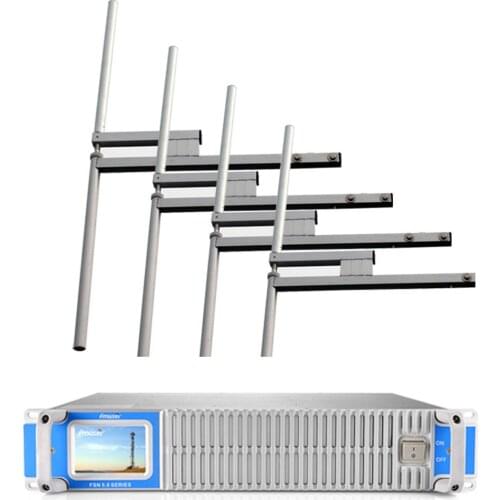 FSN-1000C DSP 1000W 1KW FM Radio Transmitter +4Bays of FU-DV2 fm Dipole Antenna a kit for Radio Studio FM Broadcasting