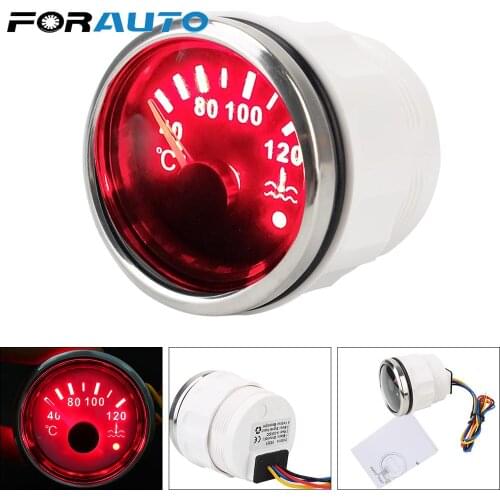 Vehicle Indicator 40-120℃ Car Truck Boat Moto Meter Water Temp Gauge Temperature Sensor Waterproof Smart alert Auto Accessories