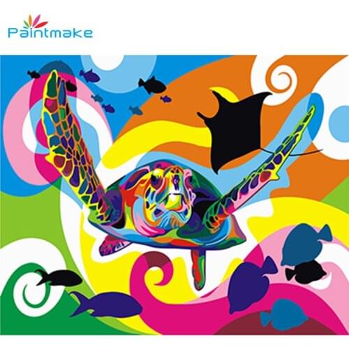 Paintmake Turtle DIY Paint By Numbers For Kids Adult Digital Oil Painting On Canvas Home Wall Art Decorative paintings