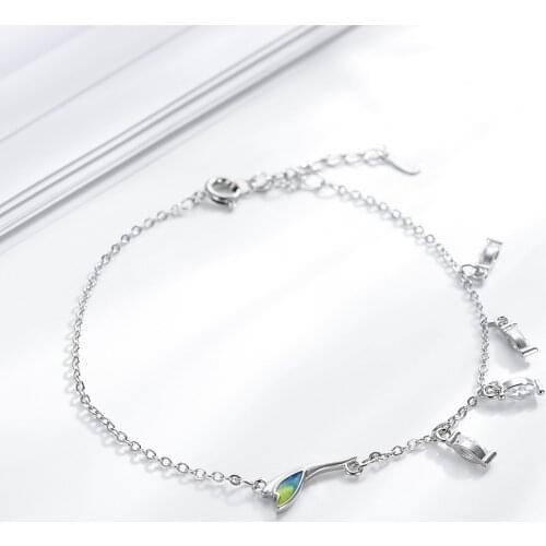 Classic Design Drop Glaze Silver Plated Bracelet Fashion Girl Simple CZ White Zircon Bracelet Charm Womens Valentines Day Gift