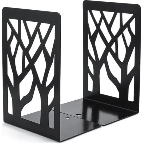 Book Ends for Heavy Books,Book Shelf Holder Home Decorative, Metal Bookends Black 1 Pair,Bookend Supports, Book Stoppers
