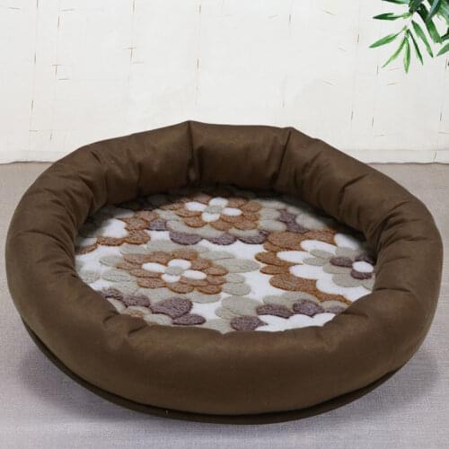 2021 Hot Round Dogs Nest Coral Plush Dog Bed Cheap And Comfortable Pet Pad Cats Nest Cat Bed Pet Bed