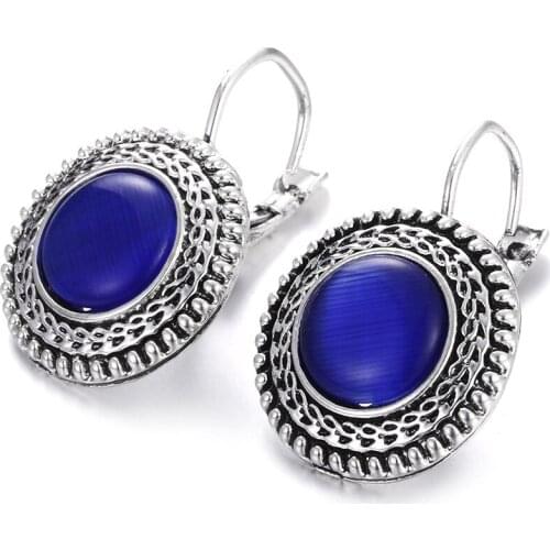 Fashion Bohemian Big Drop Earrings Womens Jewelry Hand Carved Retro Tibetan Silver National Style Long Earrings Jewelry