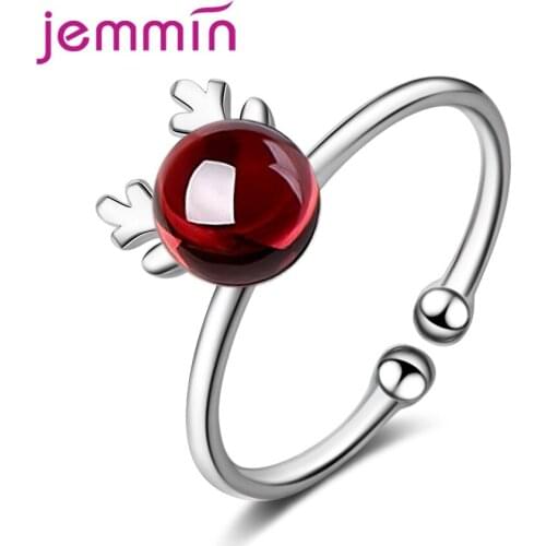 Fashion Trendy Korean Women Opening Rings 925 Sterling Silver Adjustable Antler Knuckle Crystal Jewelry Finger Ring Girl Gift