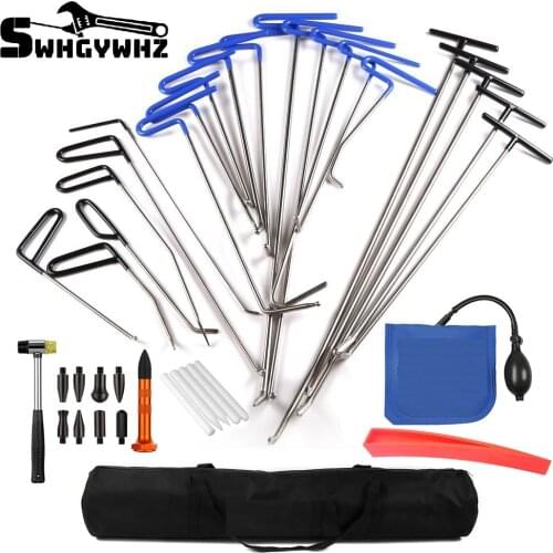 30pcs tools Dent Repair pump wedge Tools Rubber Hammer Tap Down Pen Dent Hail Removal Repair Tools Hook Tools Push Rod set