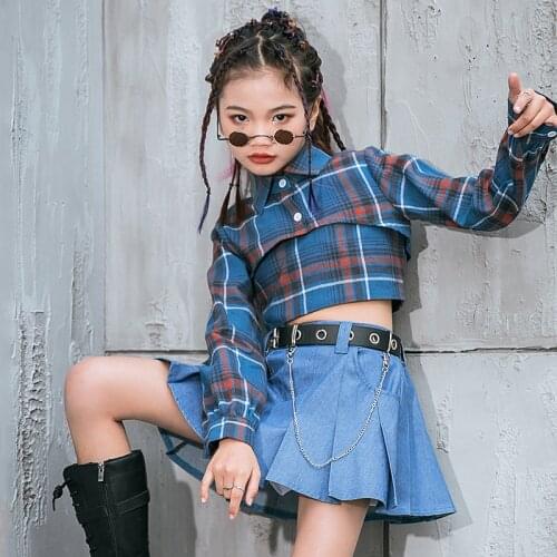 New Cheerleader Uniform Hip Hop Dancewear For Kids Teen Girls Clothing Designer Clothes Jazz Dancer Outfit Stage Costume DL7561