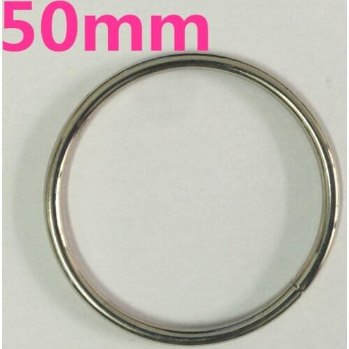 Wholesale 100pcs/Lot 2" Inside Diameter 50MM silver circle ring Connection alloy metal shoes bags Belt Buckles DIY