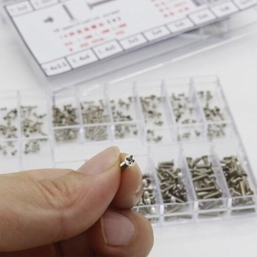Approx.500pcsScrew Set Flat Head Phillips Screw Assortment Kit with Screw Driver Phillips Drive Mixed Set Silver Color