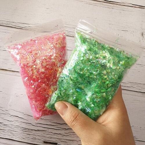 40g Clear Slime Shell Paper Transparent DIY Handmade Crystal Mud Mixture Particles Accessories Slime Filling Decoration