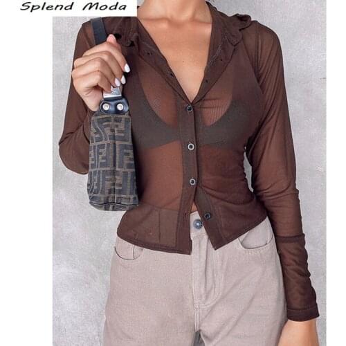 Женские прозрачные рубашки Splend Moda China At AliExpress