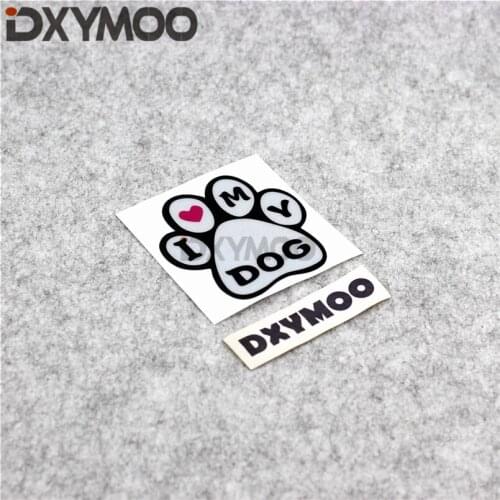 Car Styling and Decals Decorate Cute Footprint I LOVE MY DOG Motor Bike Phone Sticker Bumpers